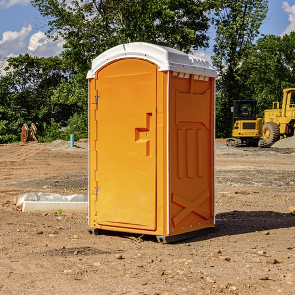 how often are the portable restrooms cleaned and serviced during a rental period in Emigrant